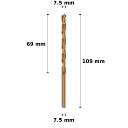 Wiertło kobaltowe Ø7.5 mm