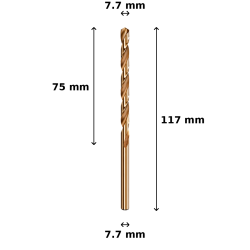 Wiertło kobaltowe Ø7.7 mm