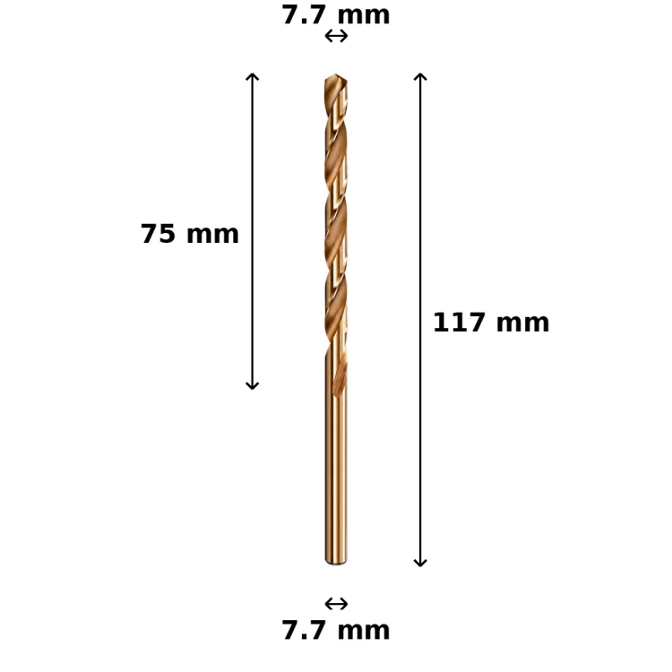 Wiertło kobaltowe Ø7.7 mm