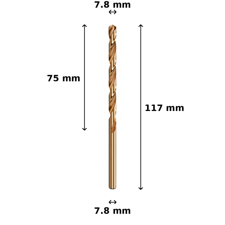Wiertło kobaltowe Ø7.8 mm