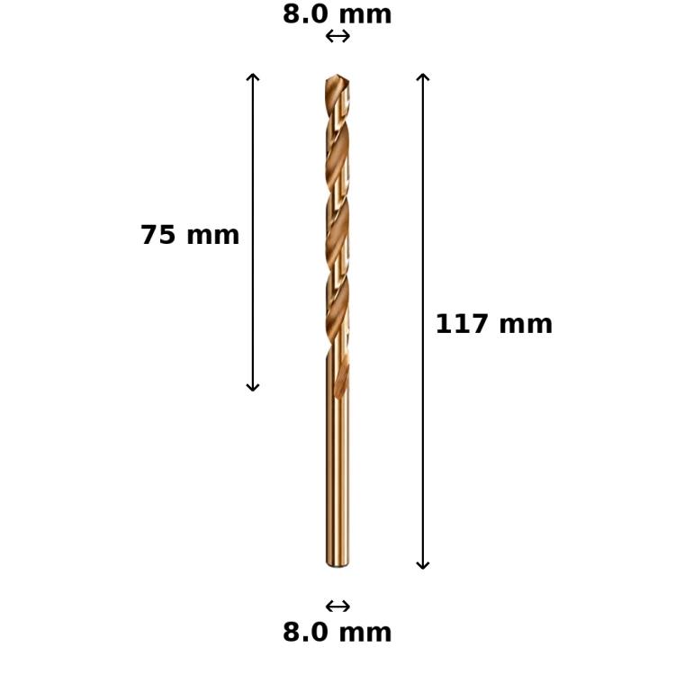 Wiertło kobaltowe Ø8.0 mm