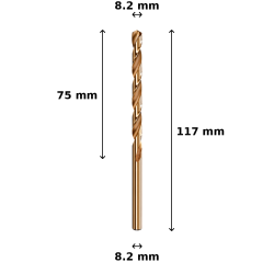 Wiertło kobaltowe Ø8.2 mm
