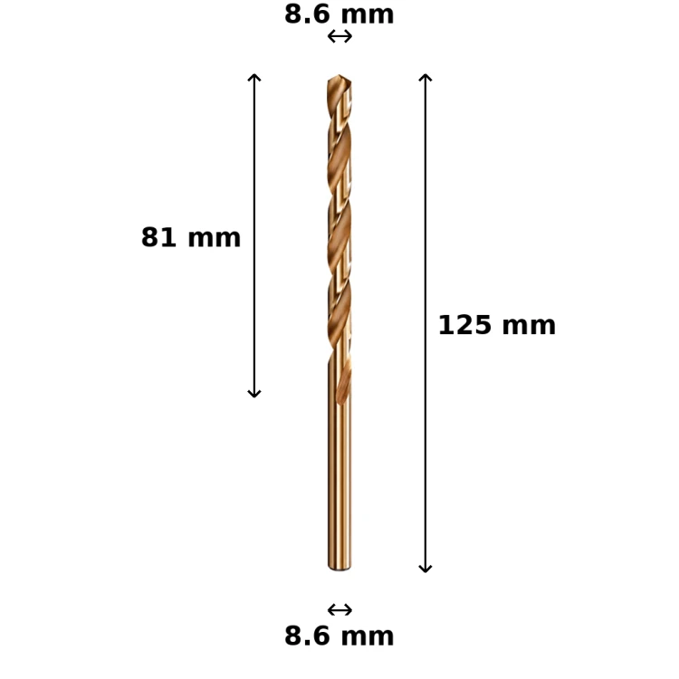Wiertło kobaltowe Ø8.6 mm