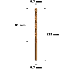 Wiertło kobaltowe Ø8.7 mm