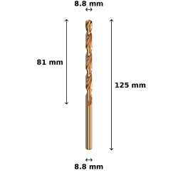Wiertło kobaltowe Ø8.8 mm