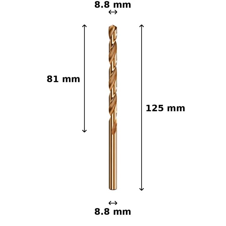 Wiertło kobaltowe Ø8.8 mm