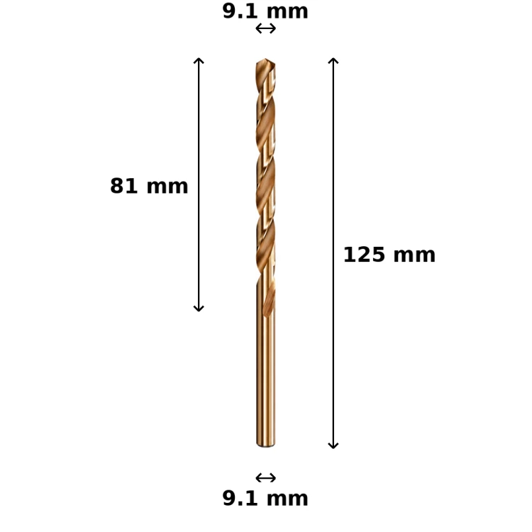 Wiertło kobaltowe Ø9.1 mm