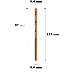 Wiertło kobaltowe Ø9.6 mm