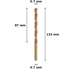 Wiertło kobaltowe Ø9.7 mm