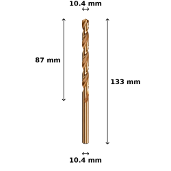 Wiertło kobaltowe Ø10.4 mm