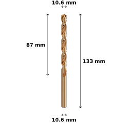Wiertło kobaltowe Ø10.6 mm