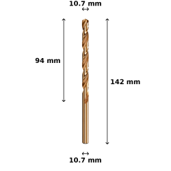 Wiertło kobaltowe Ø10.7 mm