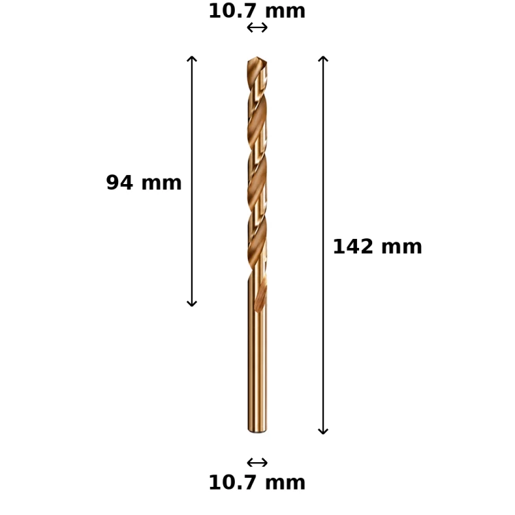 Wiertło kobaltowe Ø10.7 mm