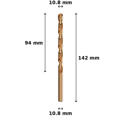 Wiertło kobaltowe Ø10.8 mm