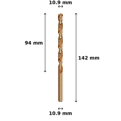 Wiertło kobaltowe Ø10.9 mm