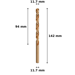 Wiertło kobaltowe Ø11.7 mm