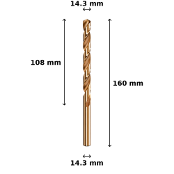 Wiertło kobaltowe Ø14.3 mm