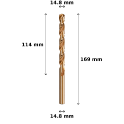 Wiertło kobaltowe Ø14.8 mm