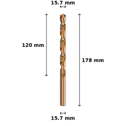 Wiertło kobaltowe Ø15.7 mm