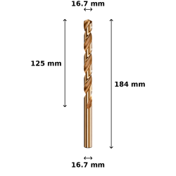 Wiertło kobaltowe Ø16.7 mm