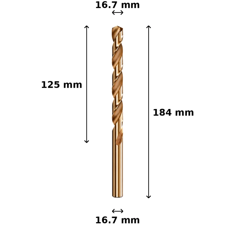 Wiertło kobaltowe Ø16.7 mm