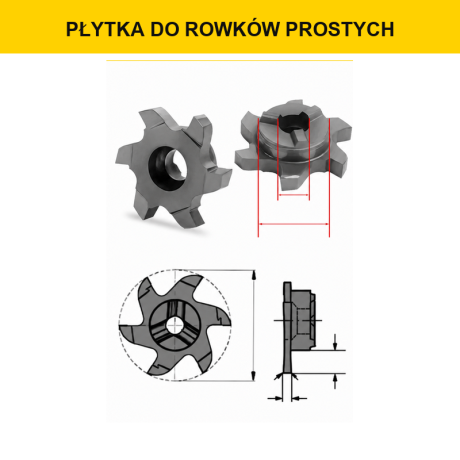 Przejdź do produktu Płytki do frezowania rowków prostych, 6 ostrzy — system T 327/TXC (1 szt.)