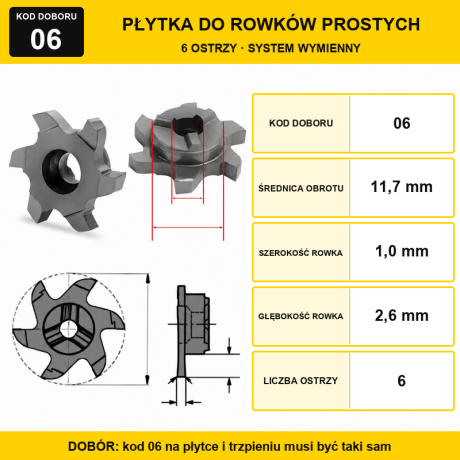 Przejdź do produktu Płytki do frezowania rowków prostych, 6 ostrzy — system T 327/TXC (1 szt.)