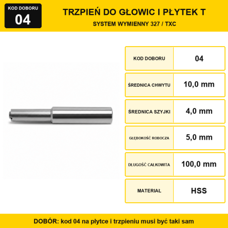 Go to product Arbors for T System Heads, 327/TXC System, 1 pc