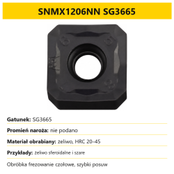 Plytka frezarska SNMX1206NN SG3665 - dobor gatunku