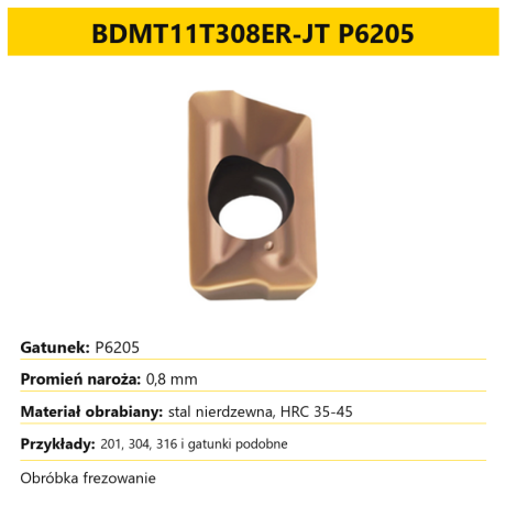 Go to product Carbide Milling Inserts BDMT VHM (10 pcs)