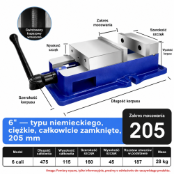 CNC machine vise — corrected dimension card — variant 45012