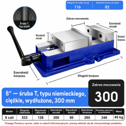 CNC machine vise — corrected dimension card — variant 45026
