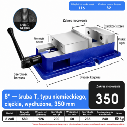 CNC machine vise — corrected dimension card — variant 45028