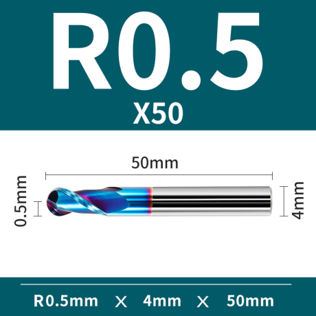 Go to product 2-Flute NaCo4 Carbide Ball Nose End Mill | VHM