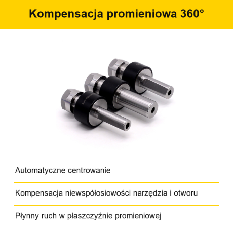 Przejdź do produktu Oprawka pływająca do rozwiertaków z kompensacją promieniową 360°