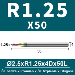 Frez kulowy, kula 2-ostrzowy VHM powłoka DLC_ (4).jpg