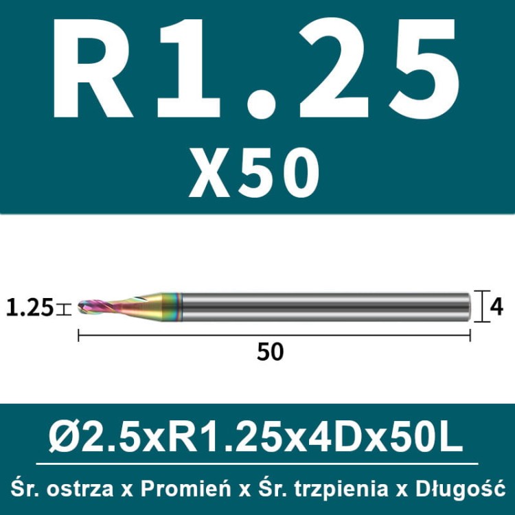 Frez kulowy, kula 2-ostrzowy VHM powłoka DLC_ (4).jpg