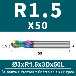 Frez kulowy, kula 2-ostrzowy VHM powłoka DLC_ (5).jpg