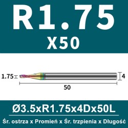 Frez kulowy, kula 2-ostrzowy VHM powłoka DLC_ (7).jpg