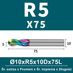 Frez kulowy, kula 2-ostrzowy VHM powłoka DLC_ (14).jpg