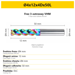 Ø4x12x4Dx50L