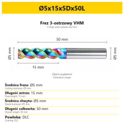 Ø5x15x5Dx50L
