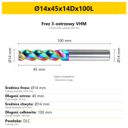 Ø14x45x14Dx100L