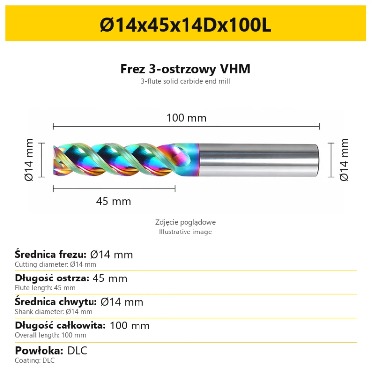 Ø14x45x14Dx100L