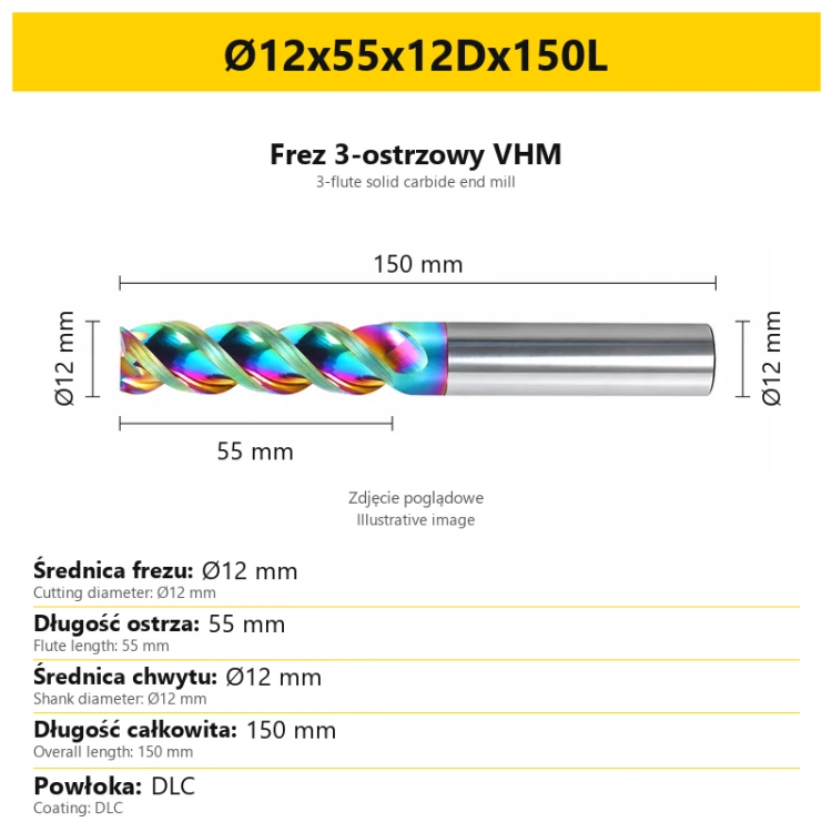 Ø12x55x12Dx150L