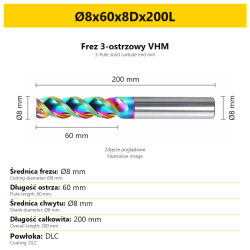 Ø8x60x8Dx200L