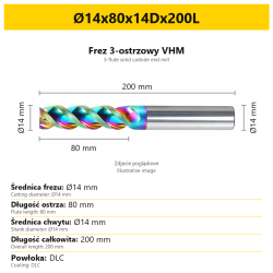 Ø14x80x14Dx200L