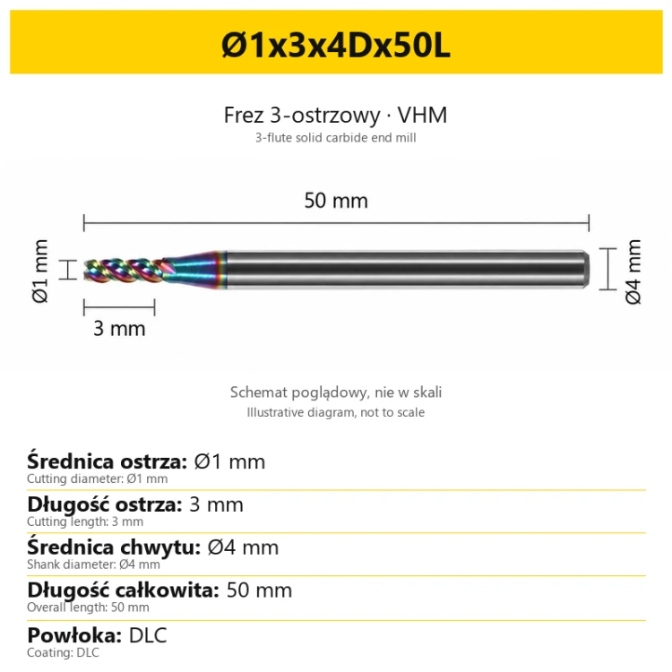TriMill DLC AL — Ø1x3x4Dx50L