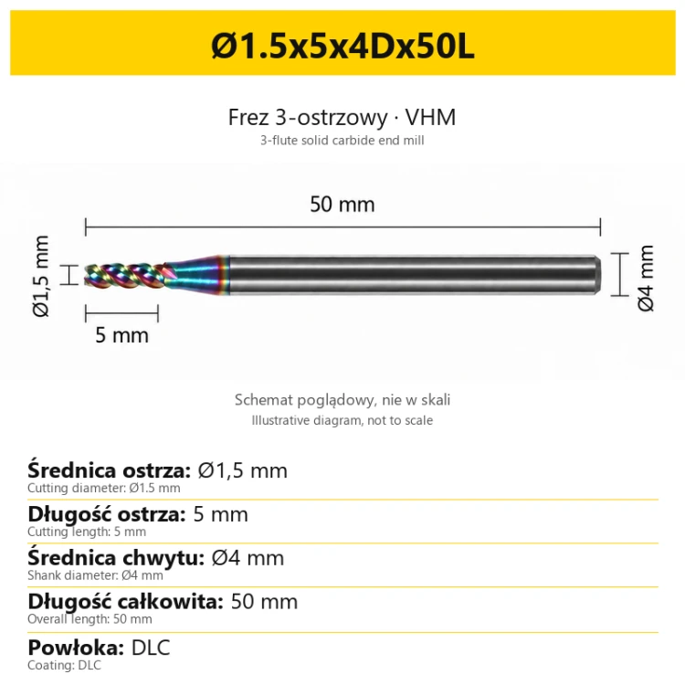 TriMill DLC AL — Ø1.5x5x4Dx50L