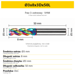 TriMill DLC AL — Ø3x8x3Dx50L